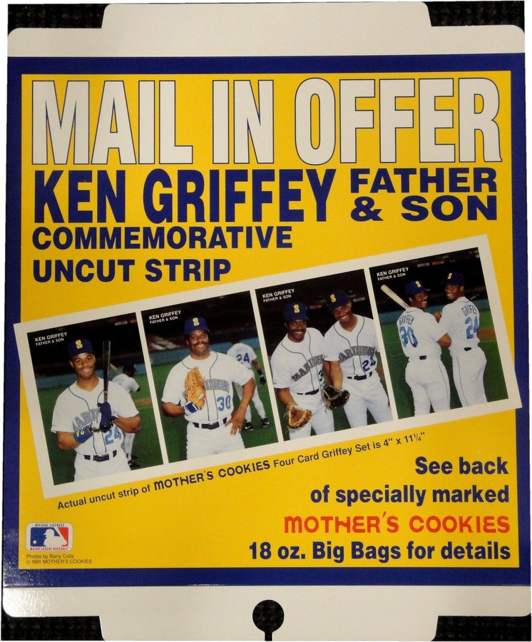 Ken Griffey Father And Son Jr Original Mothers Cookies Advertisement 18"x22" New
