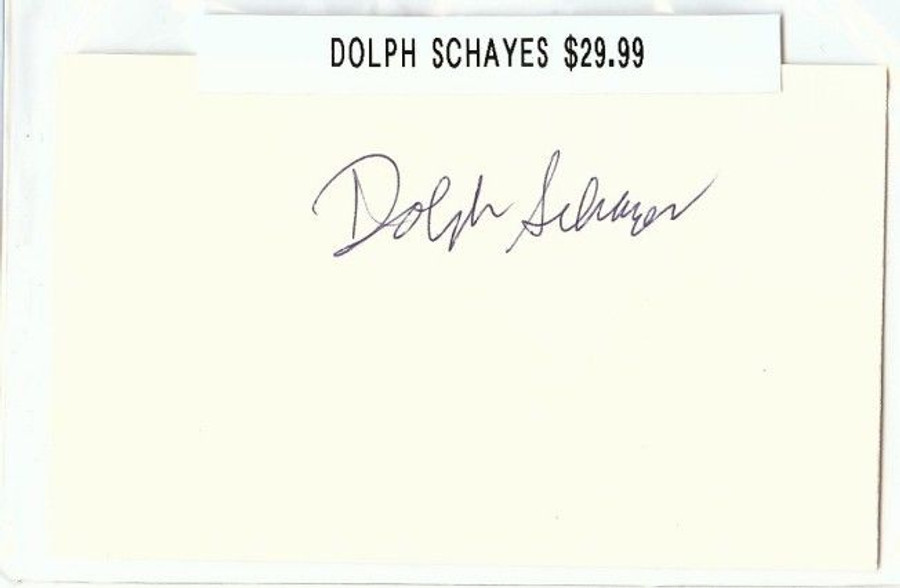 Dolph Schayes Signed Index Card Auto Autograph 76Ers