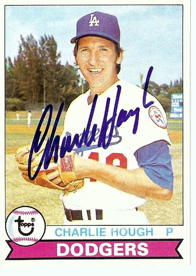 Charlie Hough Signed Autographed Baseball Card 1979 Topps Dodgers #508 GV865893