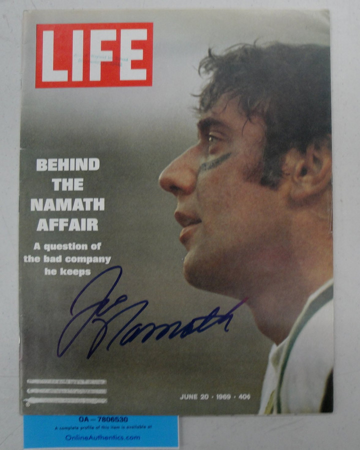 Joe Namath Hand Signed Autographed Full Life Magazine June 1969 OA 7806530