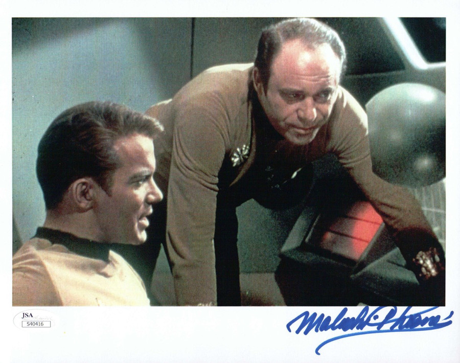 Malachi Throne Autographed 8X10 Photo Star Trek Commodore Jose I. Mendez JSA