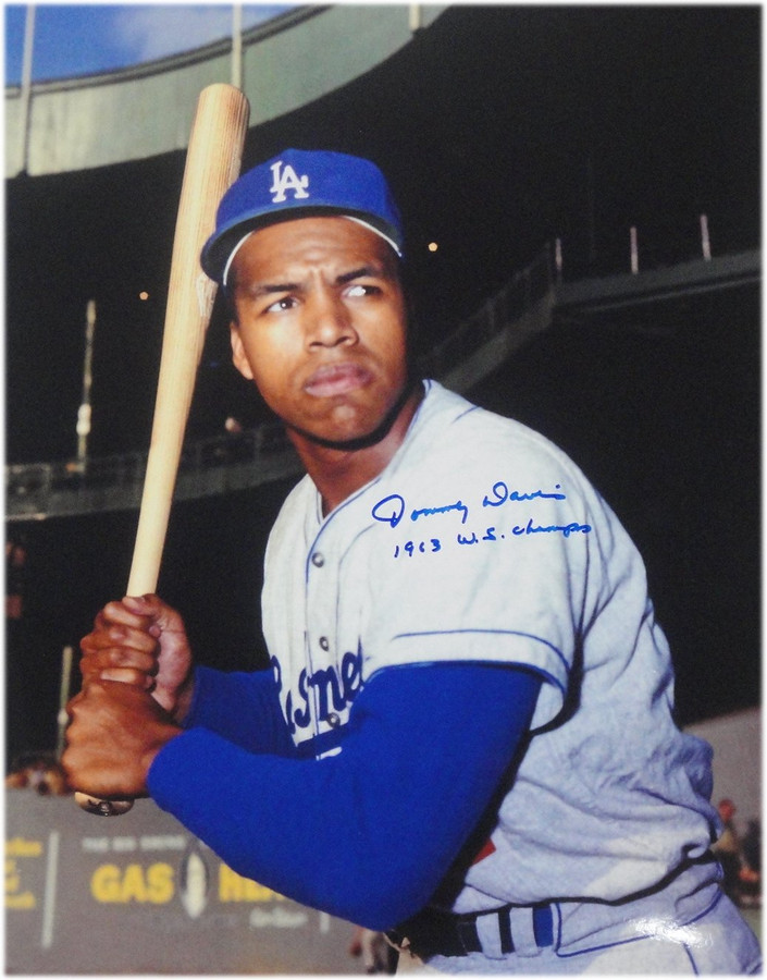 Tommy Davis Hand Signed 11x14 Photo Los Angeles Dodgers 1963 WS Champs w/ COA