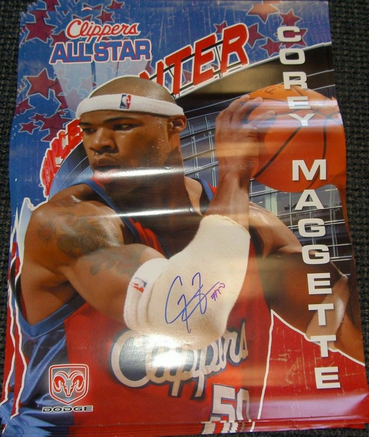 Corey Maggette 18X24 Auto Signed Poster La Clippers
