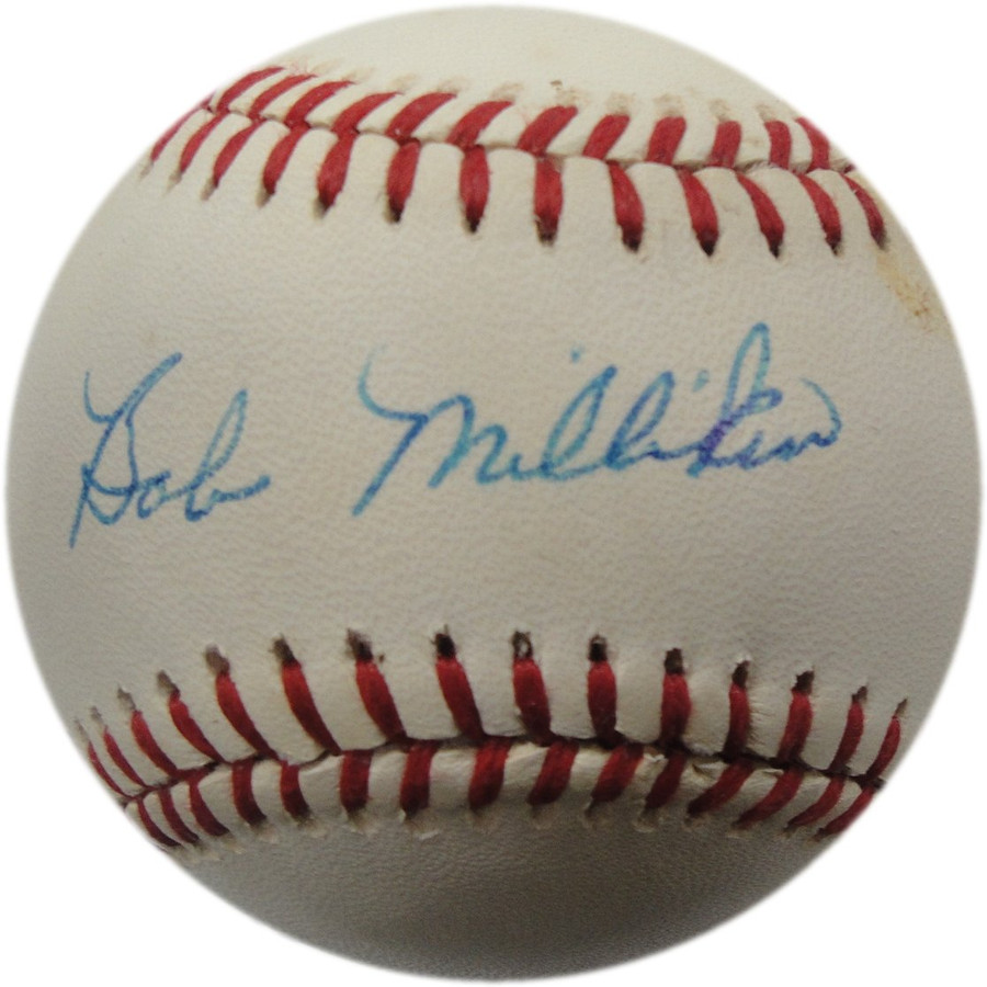 Bob Milliken Signed Autographed Official NL Baseball Brooklyn Dodgers With COA