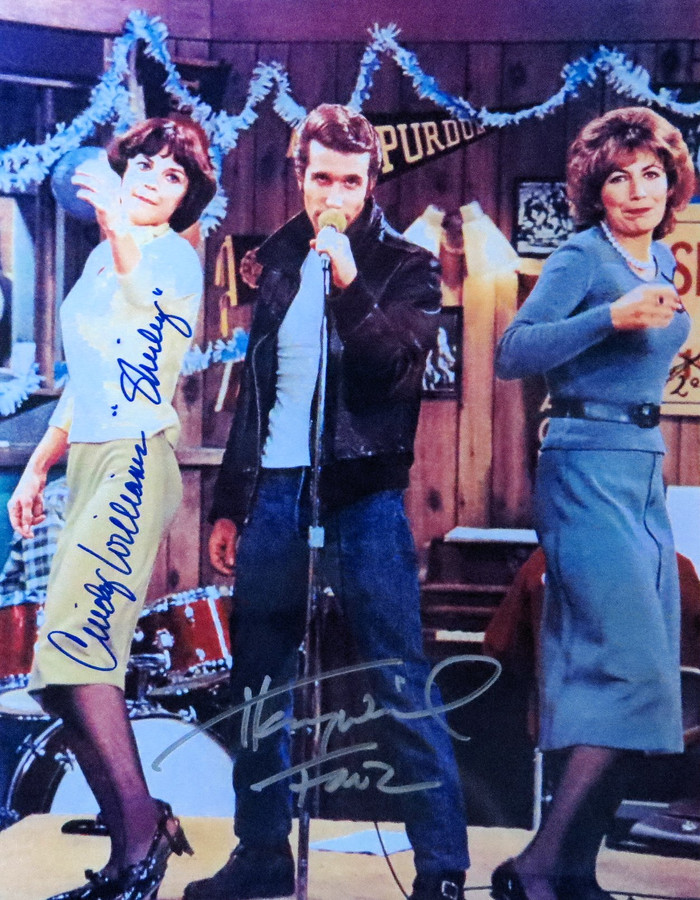 Henry Winkler Cindy Williams Dual Signed Autographed 10X13 Photo Happy Days COA