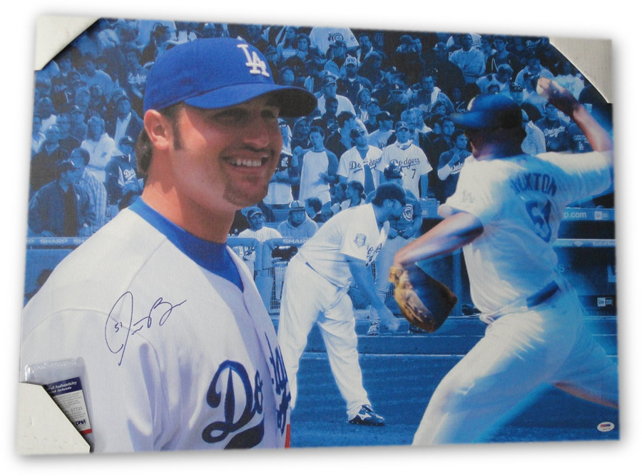 Jonathan Broxton Hand Signed Autographed Stretched 23x32 Canvas Dodgers PSA