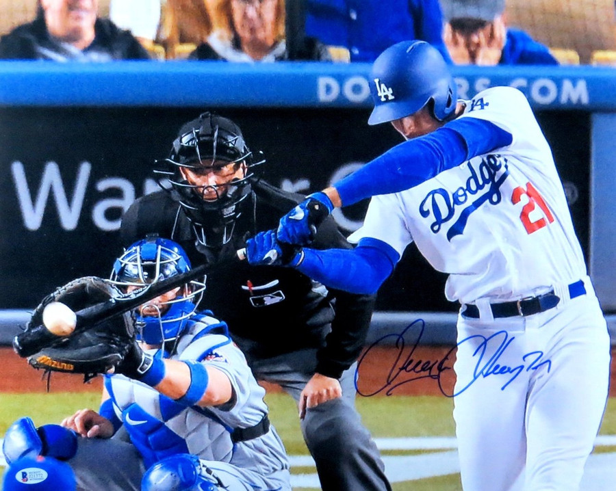 Trayce Thompson Signed Autographed 16X20 Photo LA Dodgers Big Swing Beckett