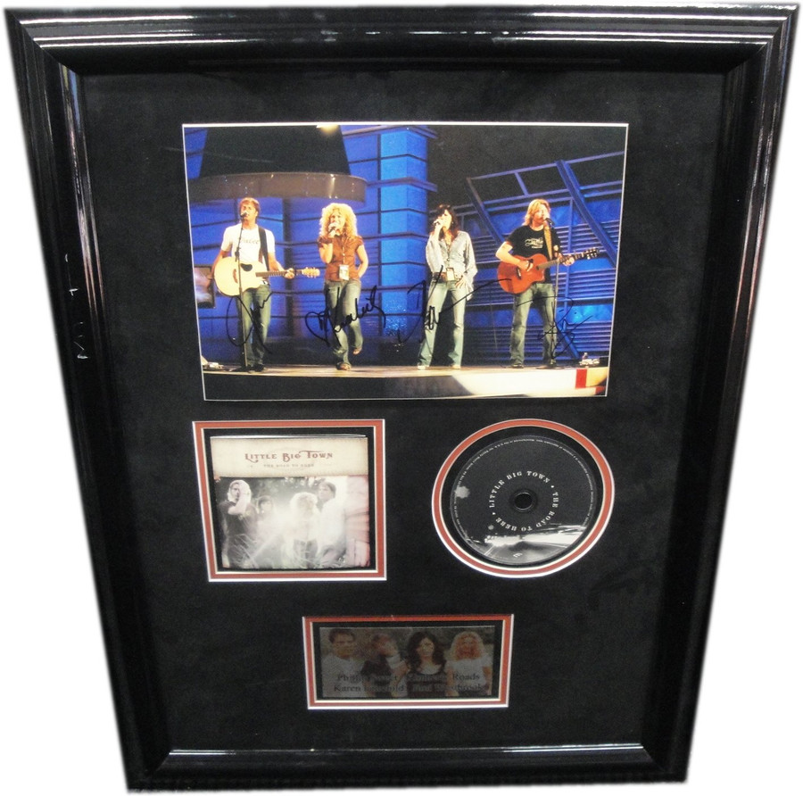 Little Big Town Band Signed Auto 11x14 Custom Framed with CD Damaged Frame