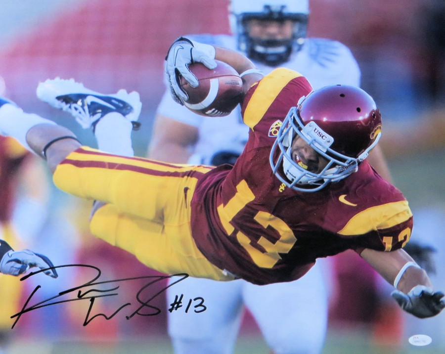 Robert Woods Signed Autographed 16X20 Photo USC Trojans Leap in Air #13 JSA COA