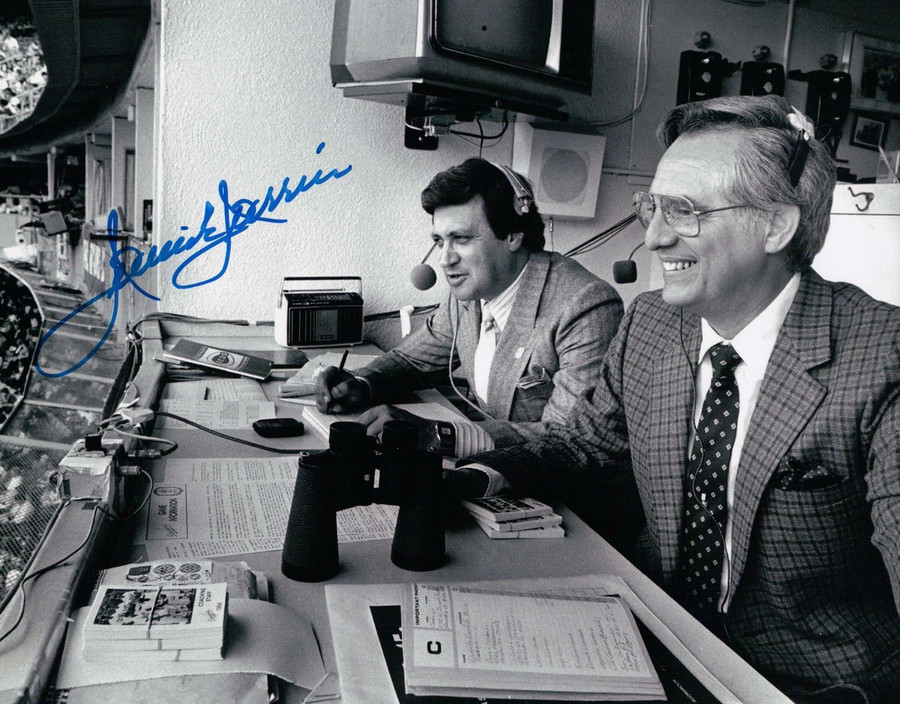 Jaime Jarrin Signed 8X10 Vintage Photo Autograph LA Dodgers Pen in Hand w/COA