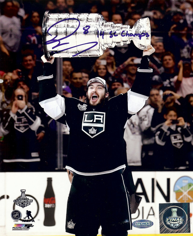 Drew Doughty Signed Autographed 8X10 Photo Kings "14 SC Champs" w/Cup Steiner