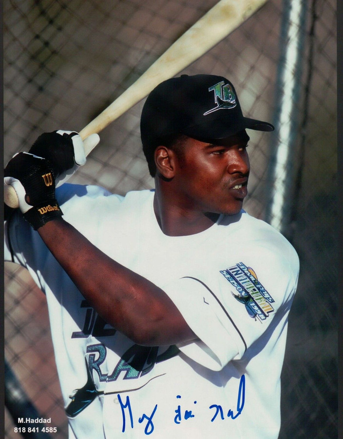 Greg "Toe" Nash Signed 8X10 Photo Autograph Devil Rays Batting Practice COA