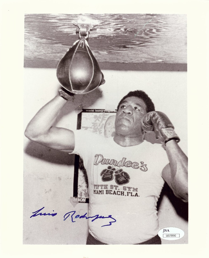 Luis Rodriguez Signed Autographed 8X10 Photo Boxing Legend Speed Bag JSA U07890
