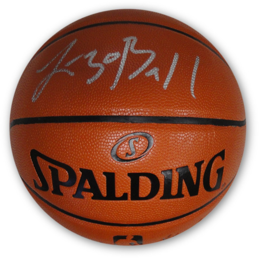 Lonzo Ball Hand Signed Auto Game Ball Series Basketball Lakers Beckett BAS Silvr
