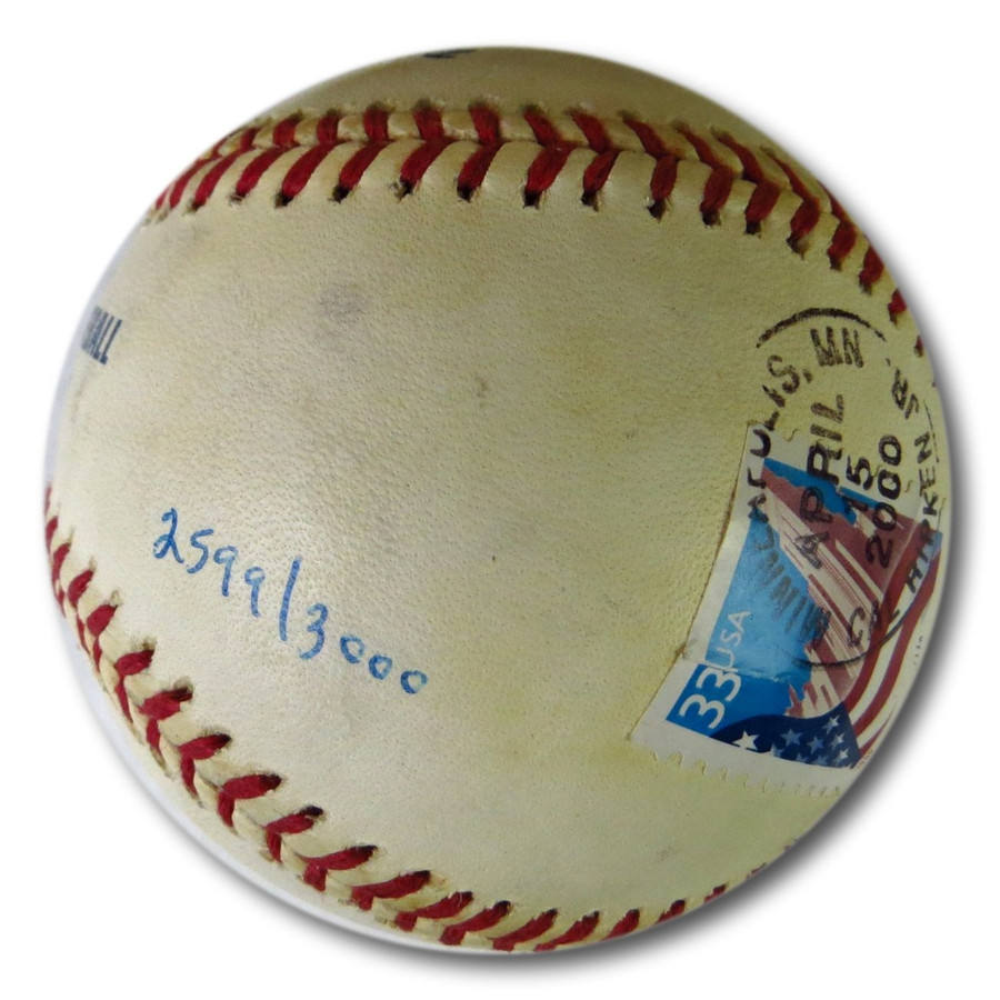 Cal Ripken Stamp Ball Unsigned MLB Baseball Postmarked 4/15/2000 /3000
