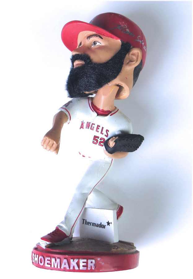 Matt Shoemaker Signed Autographed Bobblehead Beard Angels w/Box JSA U99000