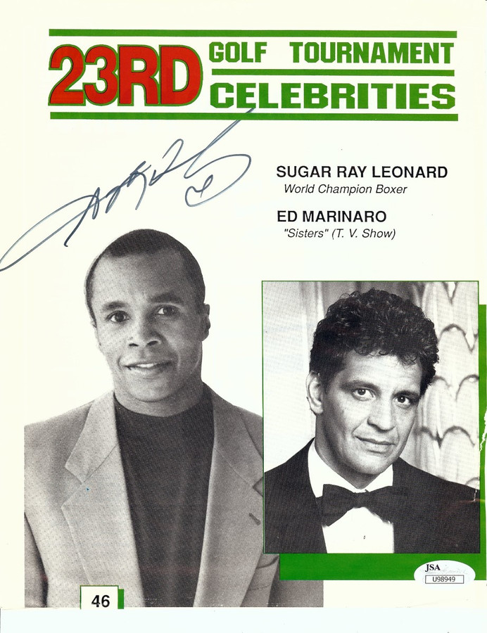 Sugar Ray Leonard Signed Autographed Golf Program Magazine Page Boxer JSA U98949