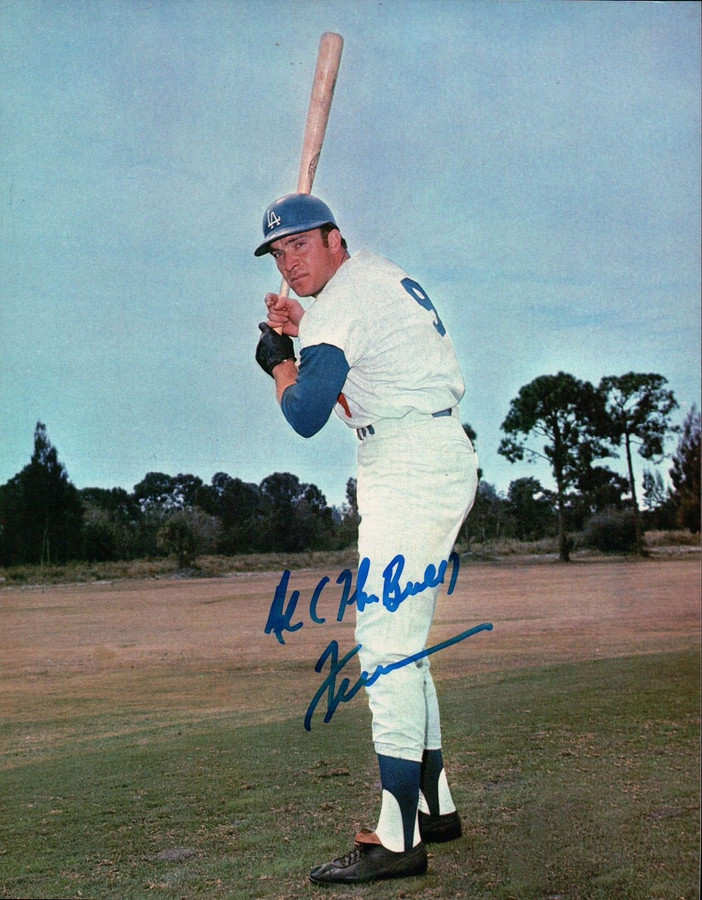 Al (The Bull) Ferrara Signed 8X10 Photo Autograph Dodgers Field Two Line Center