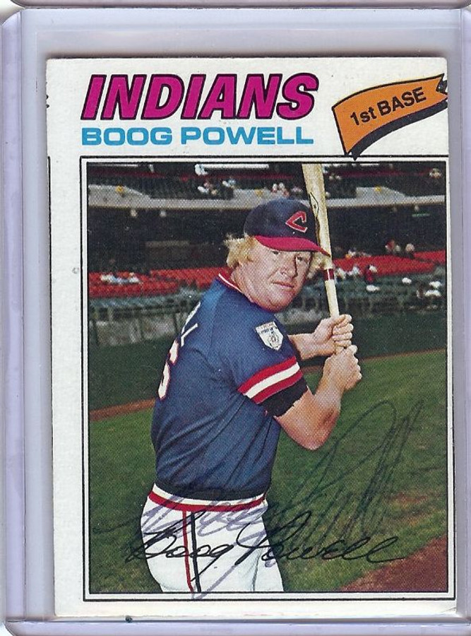 Boog Powell Signed Autographed Trading Card 1977 Topps Indians GX31125