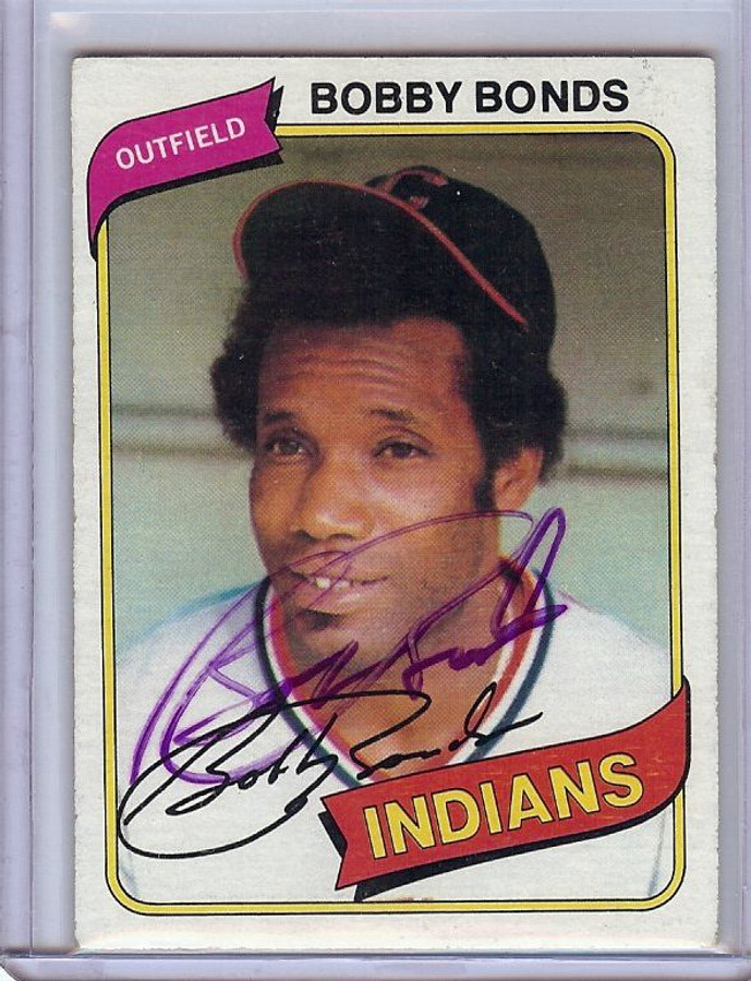 Bobby Bonds Signed Autographed Trading Card 1980 Topps Indians GX31105