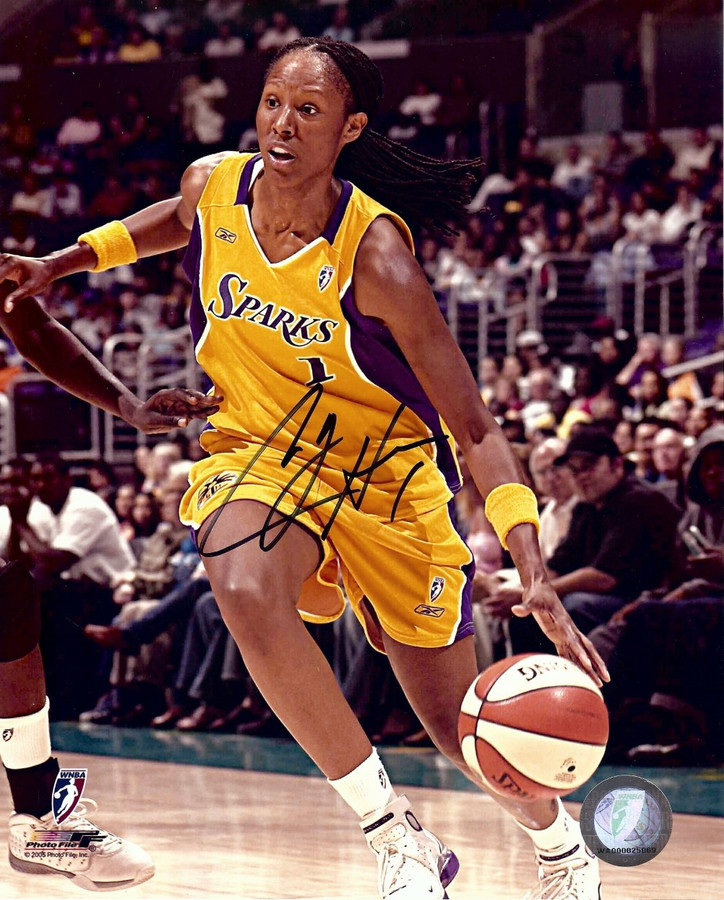 Chamique Holdsclaw Signed Autographed 8X10 Photo Sparks Home Dribbling w/COA