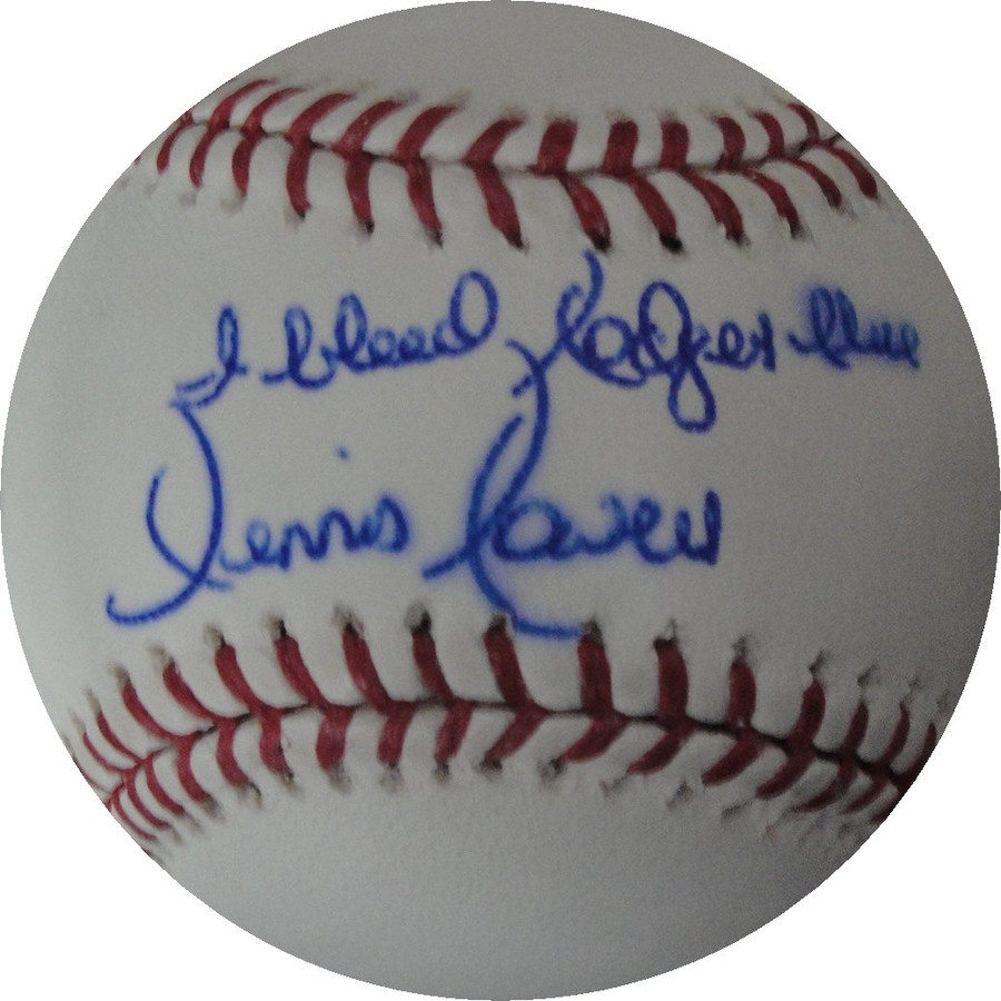 Dennis Powell Hand Signed Autographed Major League Baseball Dodgers Bleed  Blue