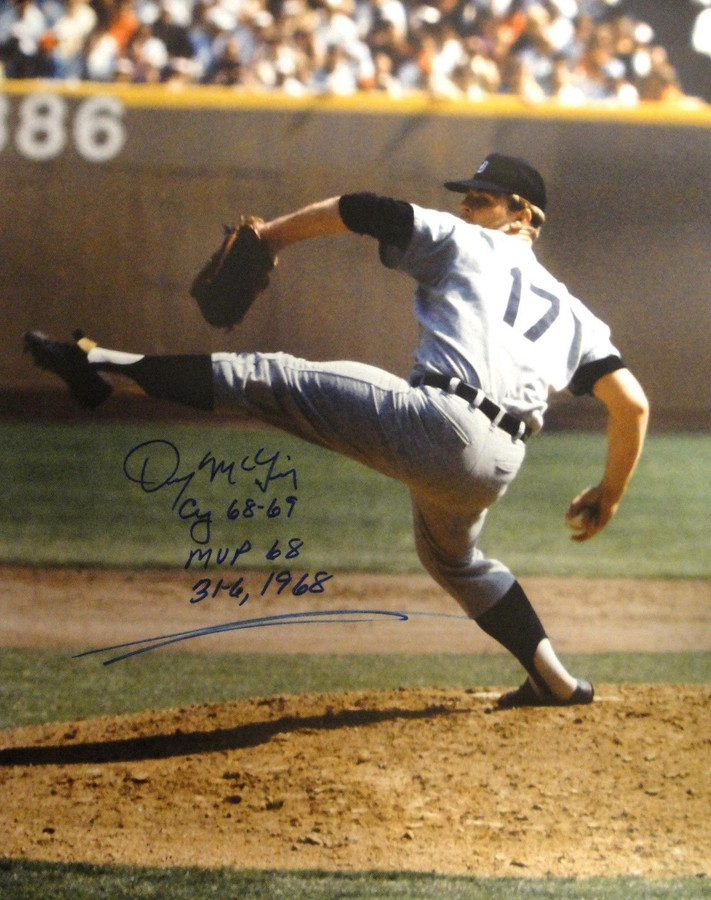Denny Mclain Hand Signed Autographed 16x20 Photo Statphoto Cy 68-69 MVP 1968