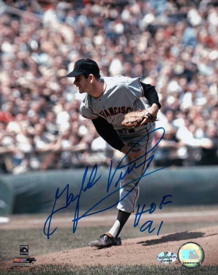 Gaylord Perry Signed 8X10 Photo "HOF 91" Autograph Giants Leg in Air Auto w/COA