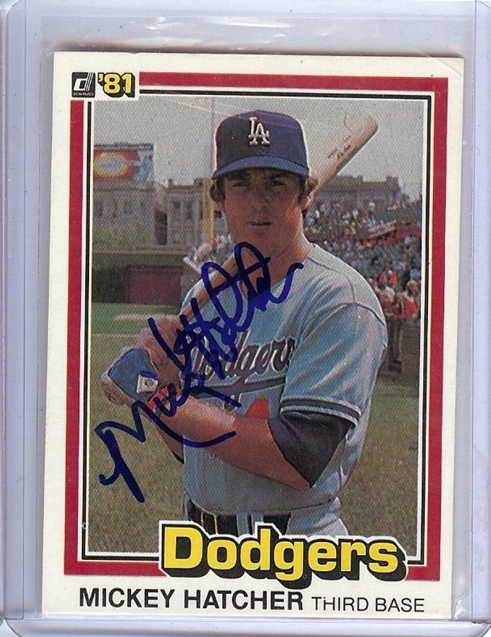 Mickey Hatcher Signed Autographed 1981 Donruss Baseball Card Dodgers GX31214