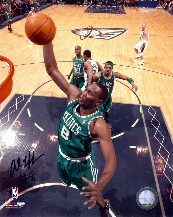 Al Jefferson Signed Autographed 8X10 Photo Celtics Road Dunk vs. Nets w/COA