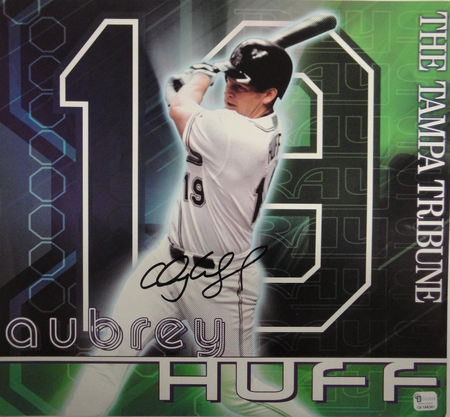 Aubrey Huff Hand Signed Autographed 11"x12" Photograph Tampa Bay Rays GA COA
