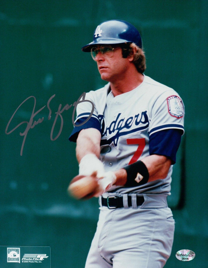 Steve Yeager Signed 8X10 Photo Autograph LA Dodgers Silver On Deck Auto COA