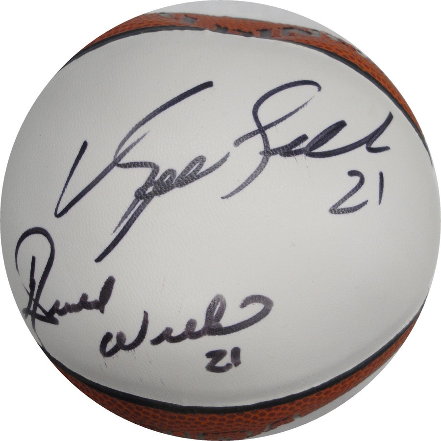 Dominique Wilkins Gerald Wilkins Dual Hand Signed Autographed Mini Basketball