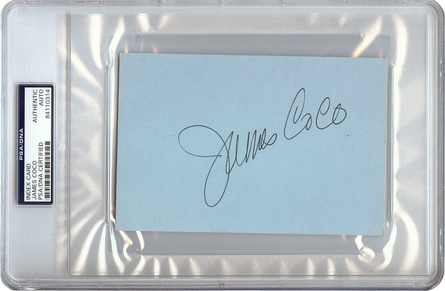 James Coco Signed Autographed 4X6 Index Card 1982 Vintage Auto PSA/DNA Encased