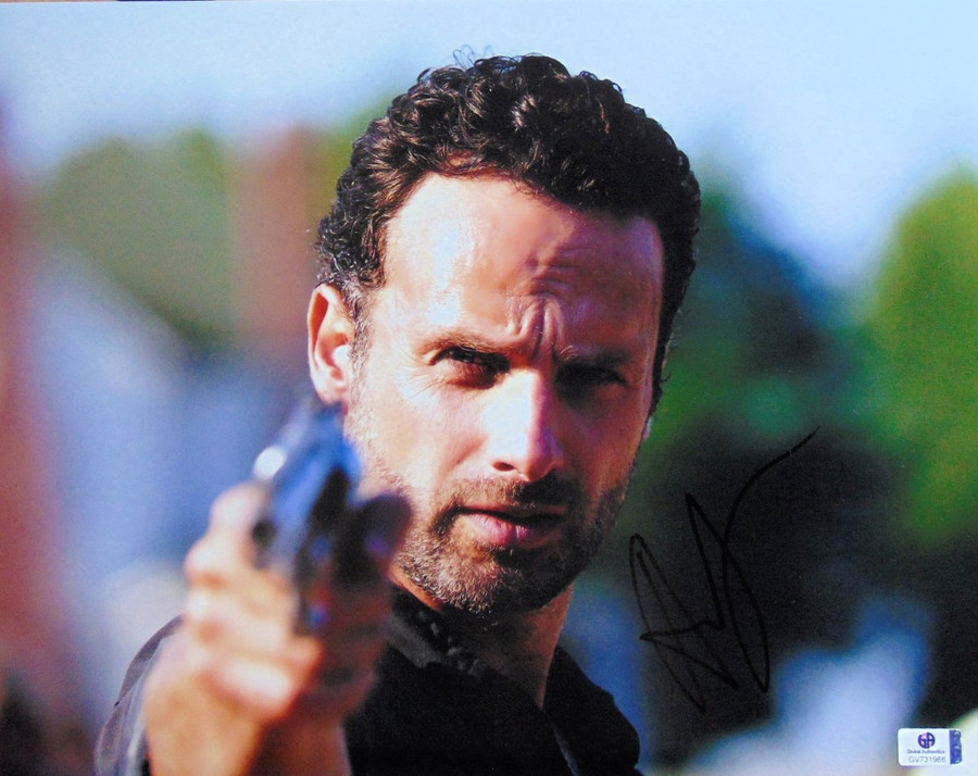 Andrew Lincoln Signed Autographed 11X14 Photo Walking Dead Rick w/Gun GV731966