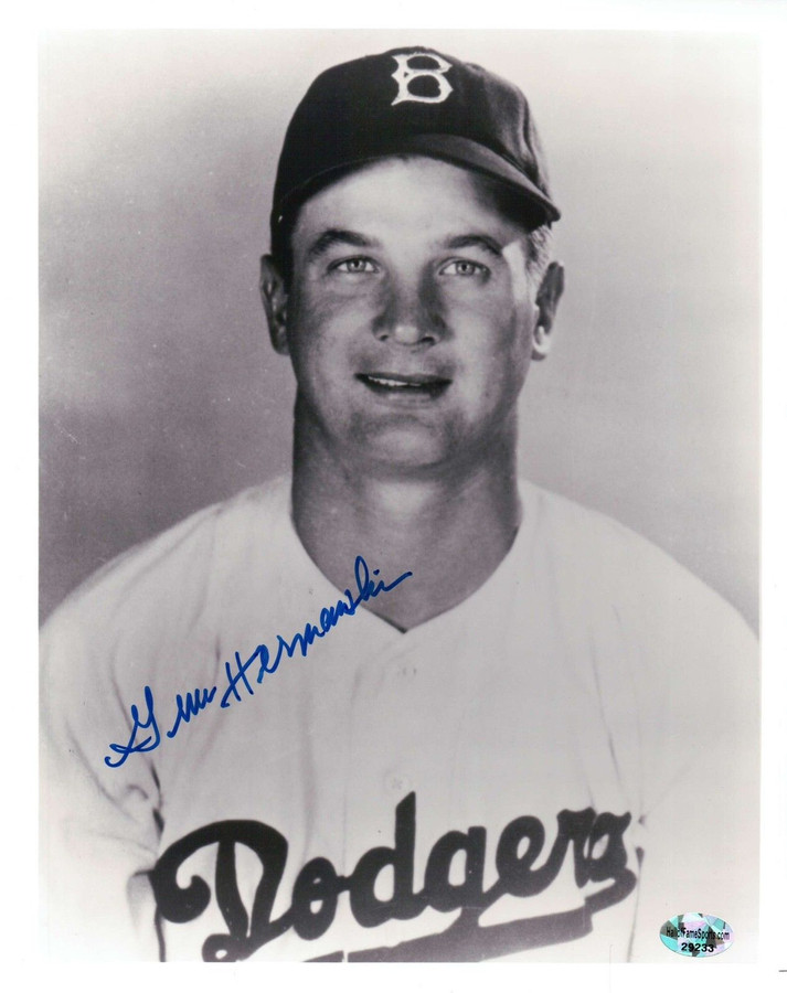 Gene Hermanski Signed 8X10 Photo Autograph Brooklyn Dodgers Head Shot Auto w/COA