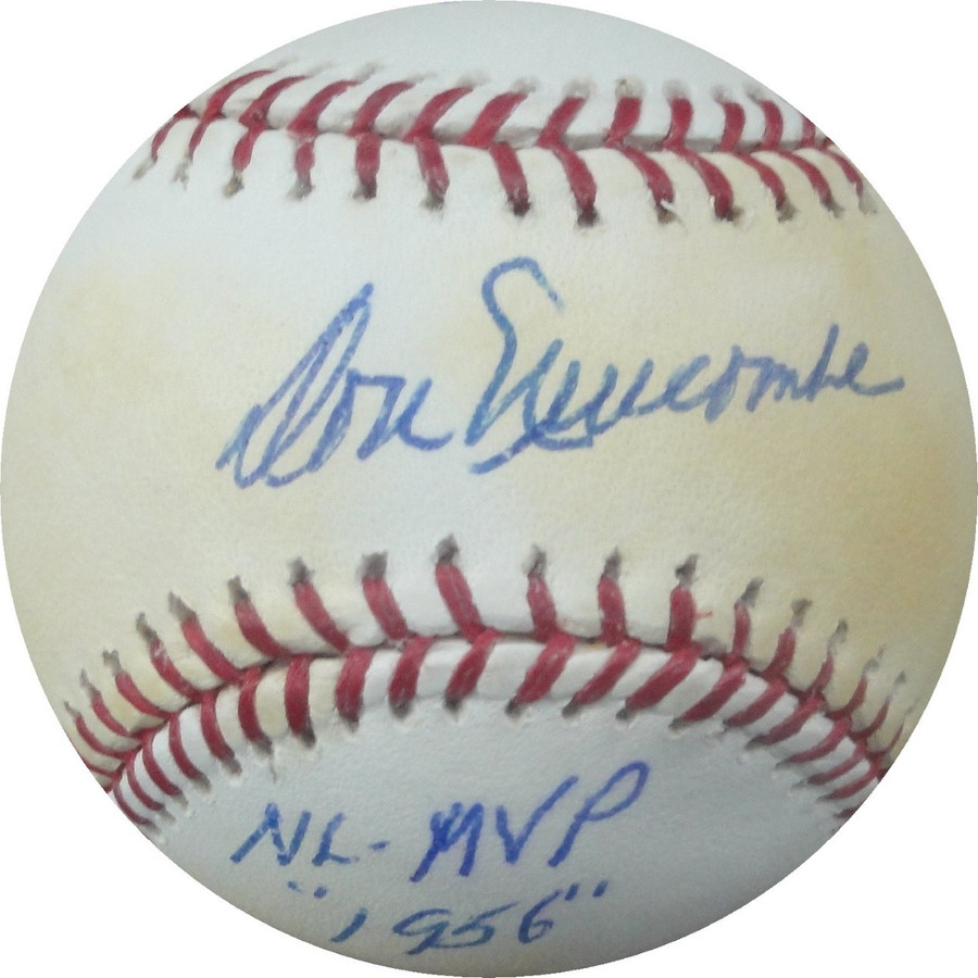 Don Newcombe Signed Auto MLB Baseball Dodgers Stat Ball Cy Young MVP Yellowing