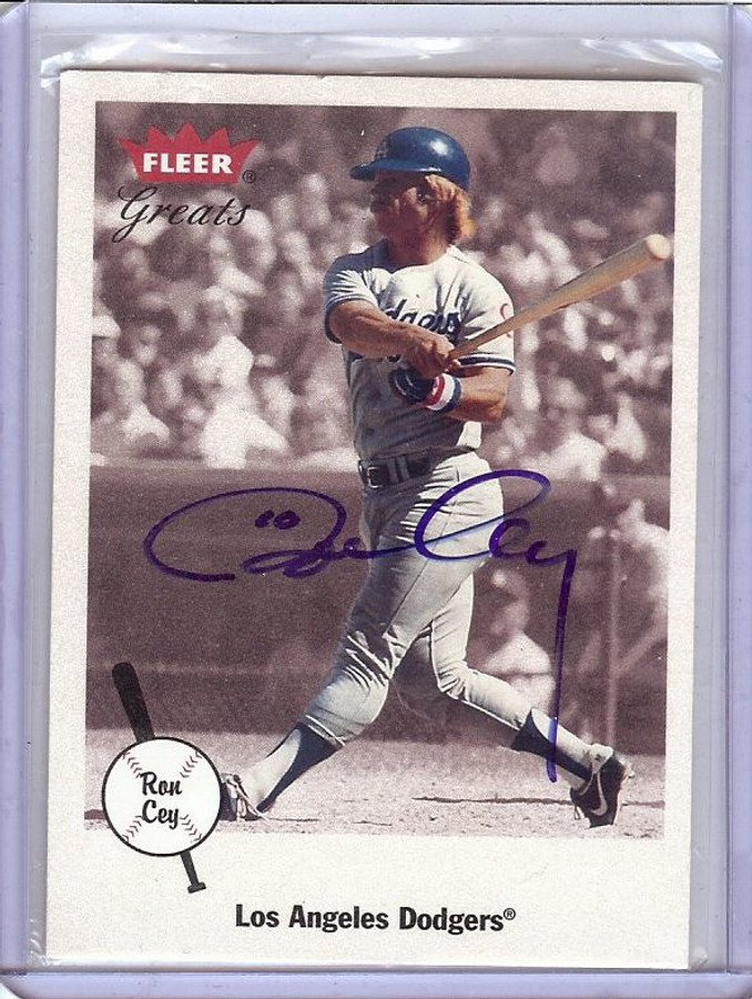 Ron Cey Signed Autographed Baseball Card 2002 Fleer Greats Dodgers JSA CC77631