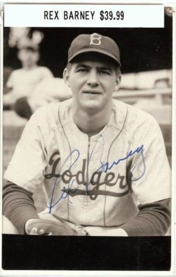 Rex Barney Signed Vintage Postcard Auto Autograph