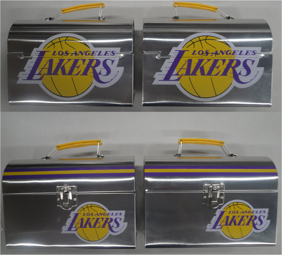 Two (2) 2019 Los Angeles Lakers SGA Lunch Box / Lunch Pail 4/4/19 VS GS Warriors