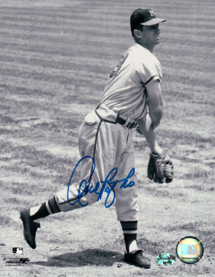 Andy Pafko Signed 8X10 Vintage Photo Autograph Black & White Braves Auto w/COA