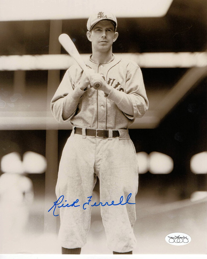 Rick Ferrell Signed Autographed 8X10 Photo St. Louis Browns Pose w/Bat JSA