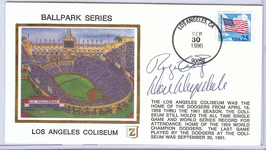 Don Drysdale Roger Craig Signed Auto First Day Cover Cachet Dodgers JSA U82510