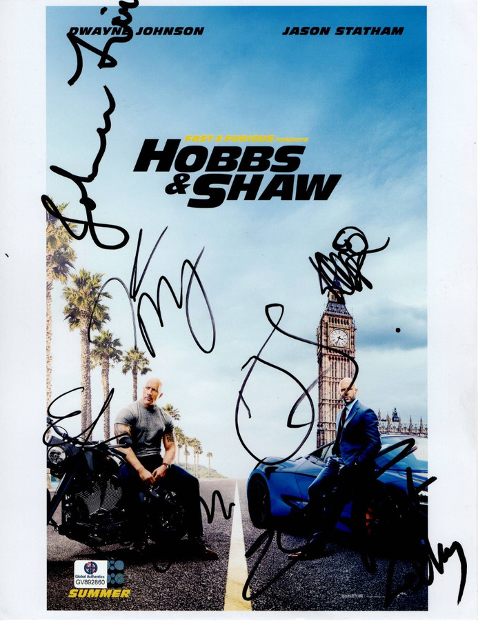 Hobbs & Shaw Cast Autographed 8X10 Photo Statham/Gonzalez/Tui/Bates +4 GV892860