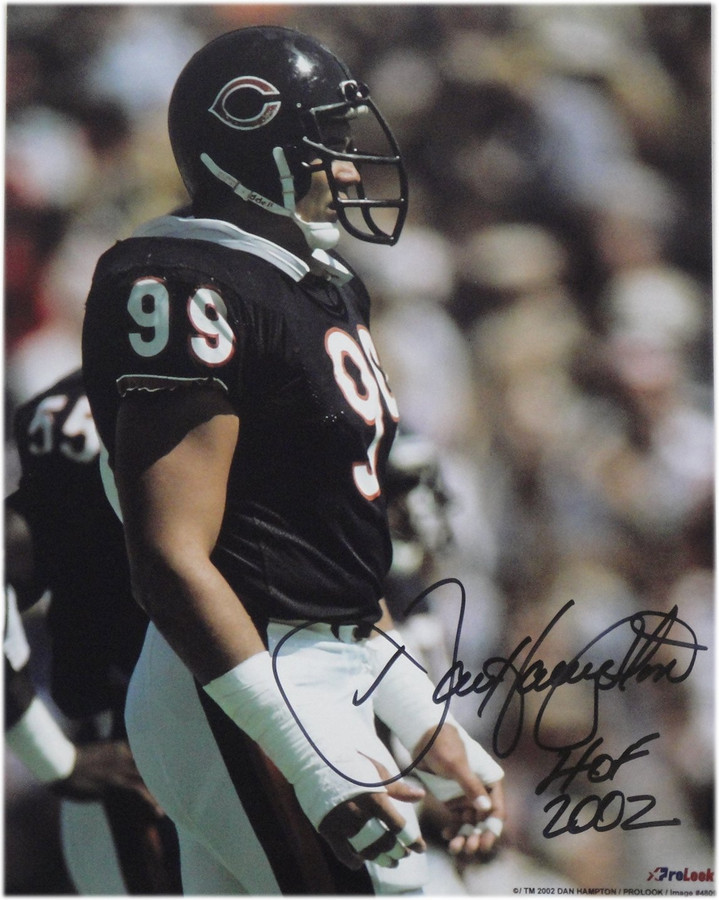 Dan Hampton Hand Signed Autograph 11x14 Photo Chicago Bears HOF 2002 Look Right