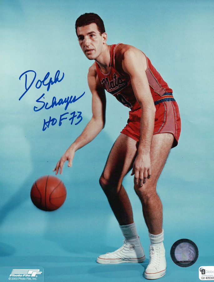Dolph Schayes Signed Autographed 8X10 Photo Nationals Pose "HOF 73" w/COA