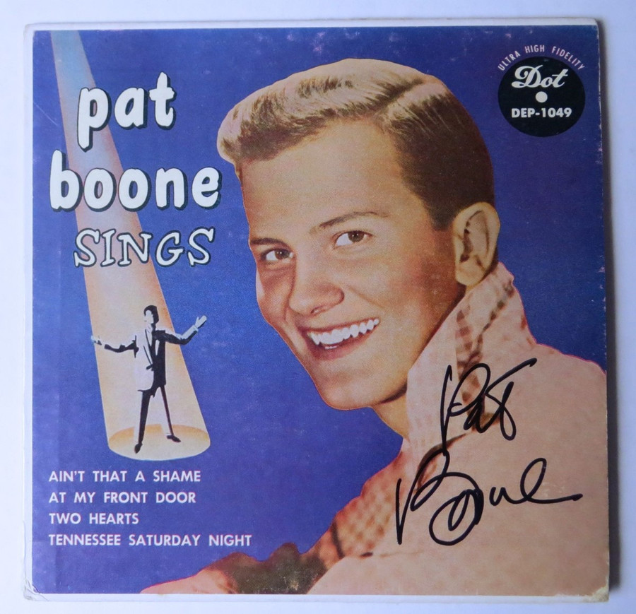 Pat Boone Signed Autographed 45" Record Sleeve Pat Boone Sings JSA EE19989