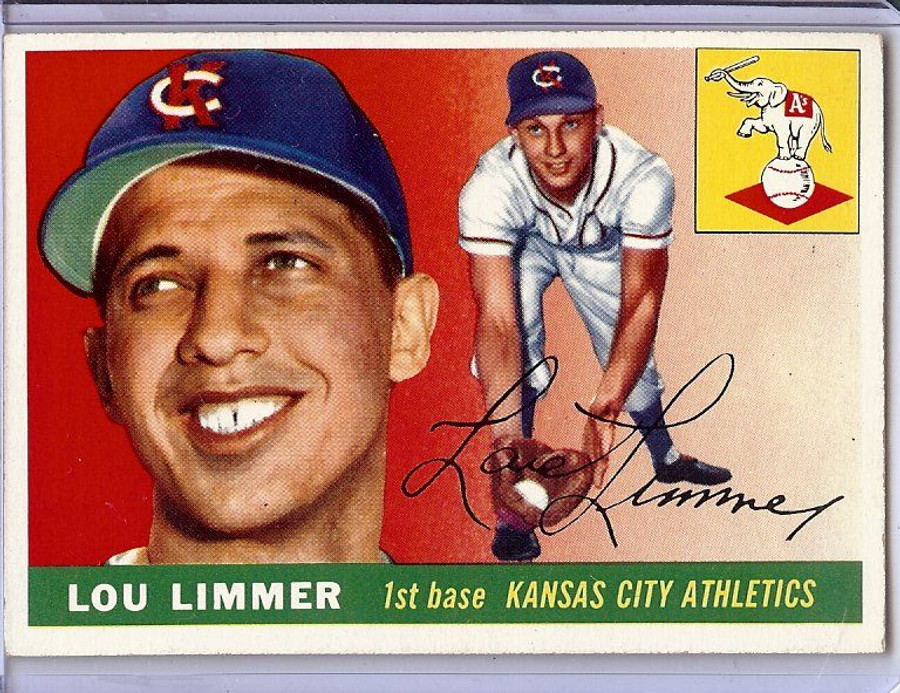 Lou Limmer 1955 Topps Vintage Baseball Card Athletics Sharp No Creases #54