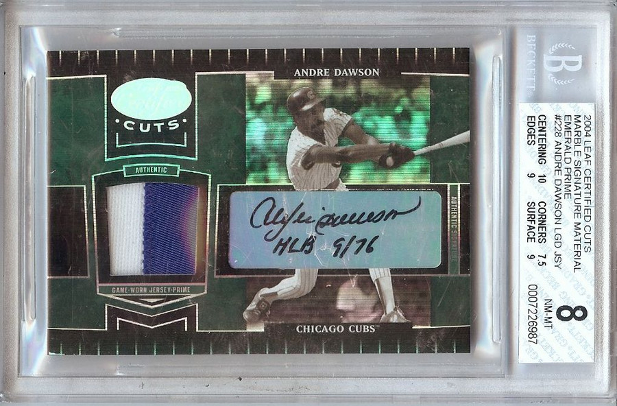 Andre Dawson 2004 Certified Cuts Patch Auto Graded BGS 8 NM-MT Cubs #228 3/5