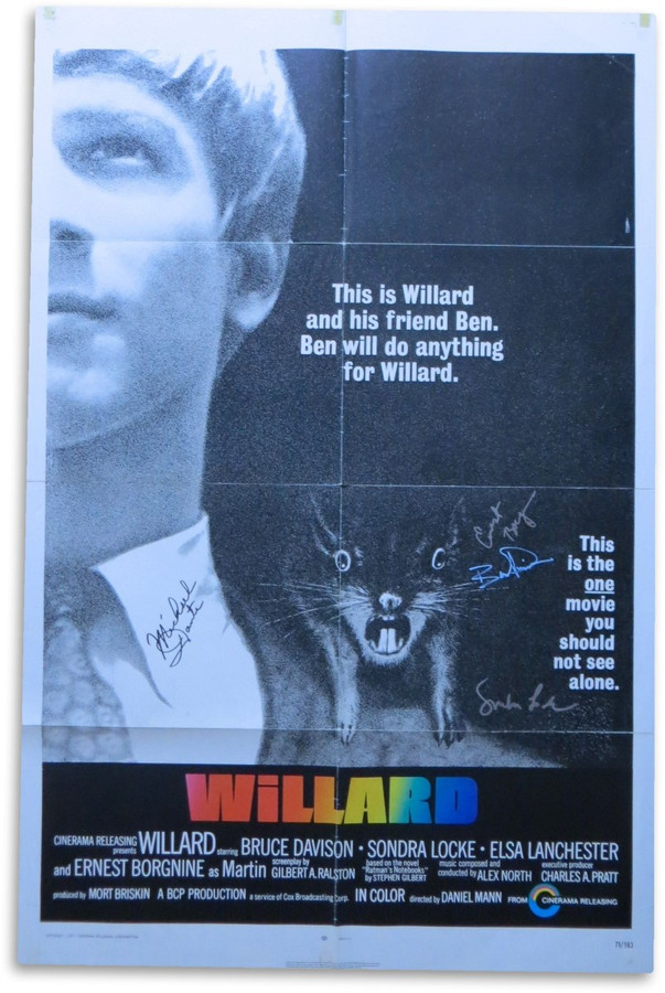 Willard Signed Autograph Full Size Movie Poster Dante Locke Borgnine JSA FF55623